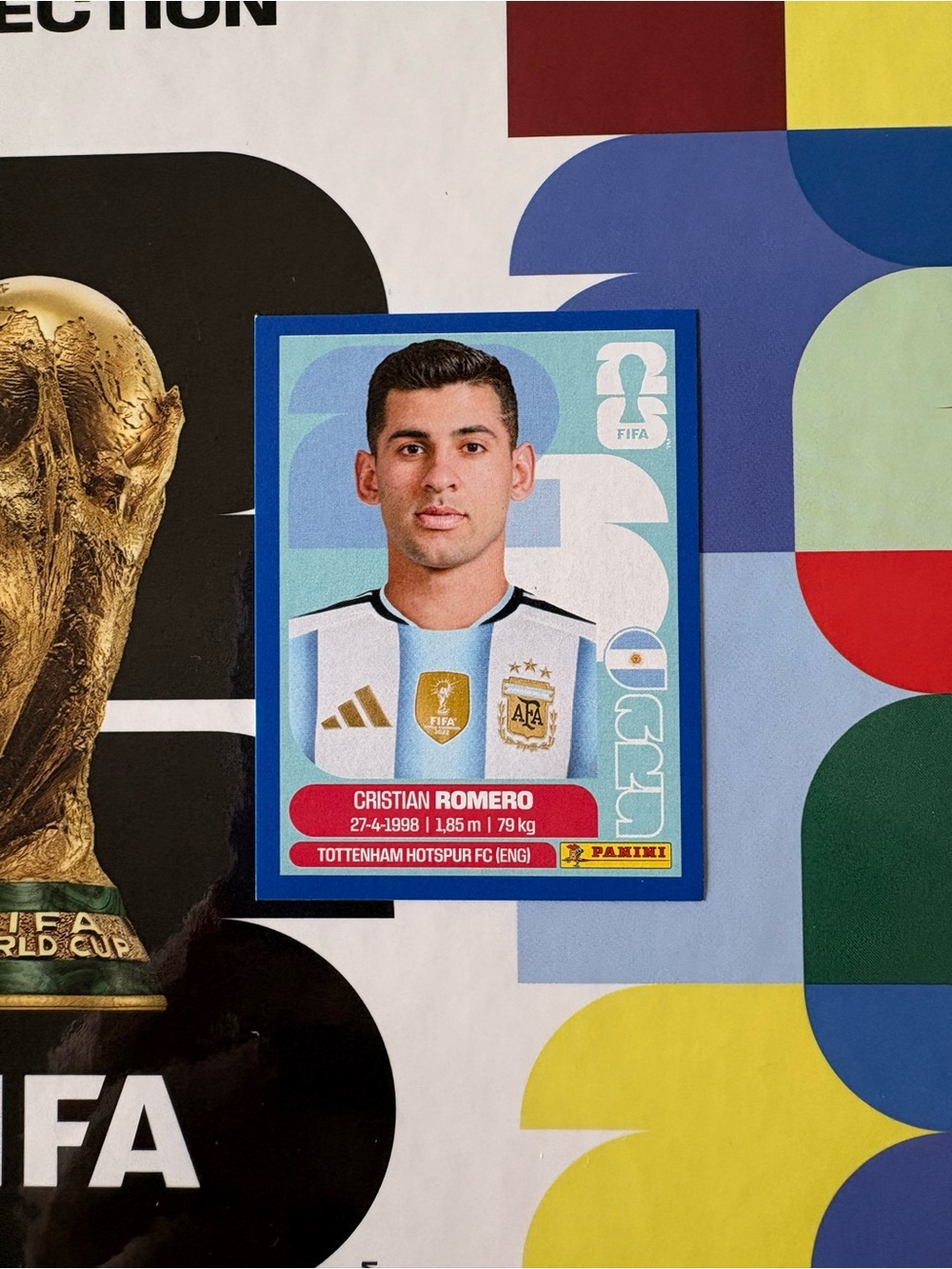 Panini FIFA World Cup 2026 Cristian Romero Argentina Sticker ARG 4 Blue Parallel